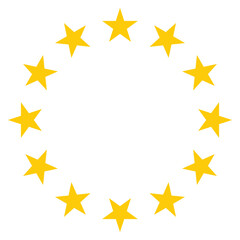 The wreath of stars of EU isolated on white background. Vector illustration.