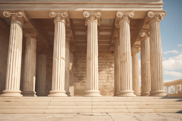 Fototapeta premium Greek temple image. Greek civilization. Archeology of ancient Greece. News about ancient Greece. History book about ancient Greece.