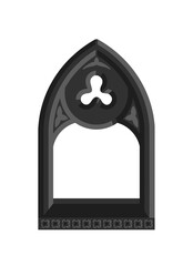  Gothic window tracery. Stone architectural frame. Illustration.