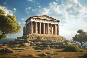 Greek temple image. Greek civilization. Archeology of ancient Greece. News about ancient Greece. History book about ancient Greece.