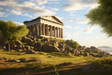 Greek temple image. Greek civilization. Archeology of ancient Greece. News about ancient Greece. History book about ancient Greece.