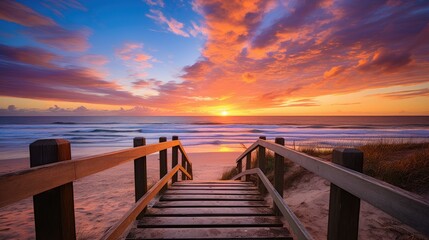 Fototapeta premium pier at sunset