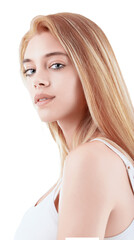 Naklejka premium Confident young woman with transparent background