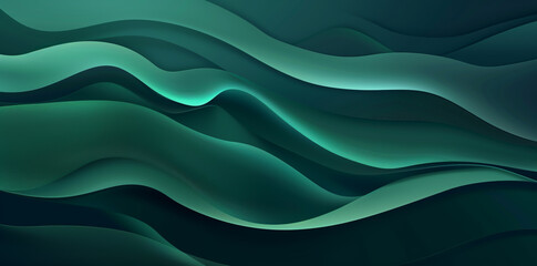 Obraz premium Abstract green and blue background with wavy lines
