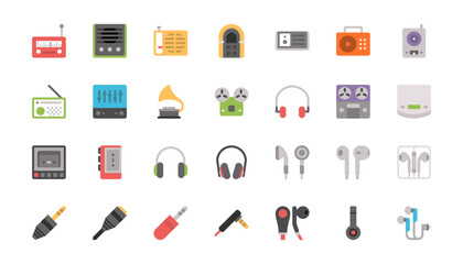 Simple Set of Music Related Vector Icons.