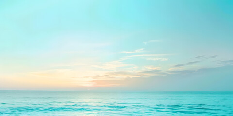 Obraz premium Gradient background from sky blue to soft turquoise, providing a refreshing and serene look, perfect for a travel or wellness blog background 