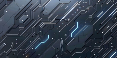 Abstract tech-inspired circuit patterns in shades of grey and blue, creating a futuristic and sleek look, perfect for a tech product or innovation event banner