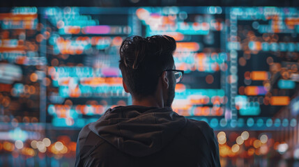 Fototapeta premium The Confident Developer A Glance into the Code
