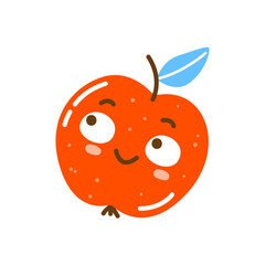 Cute apple character isolated on white background for Your happy design 2