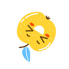 Cute yellow apple character isolated on white background for Your happy design