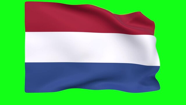 Waving flag of Netherlands Animation 3D render Method