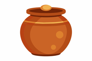 clay jar with white background illustration