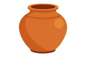 clay jar with white background illustration