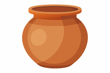 clay jar with white background illustration