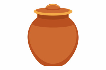 clay jar with white background illustration