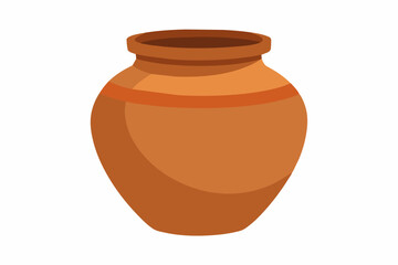 clay jar with white background illustration