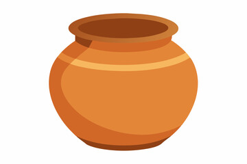 clay jar with white background illustration