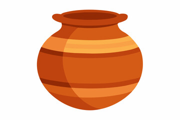 clay jar with white background illustration