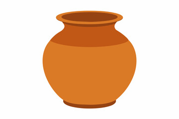 clay jar with white background illustration