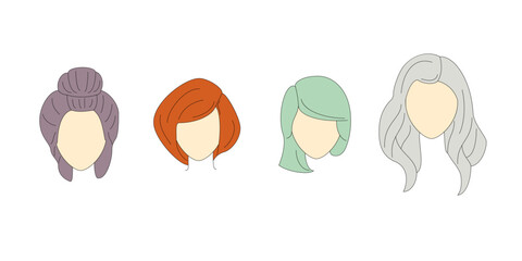 Trendy hairstyle. Women's hairstyle. Fashion. Illustration