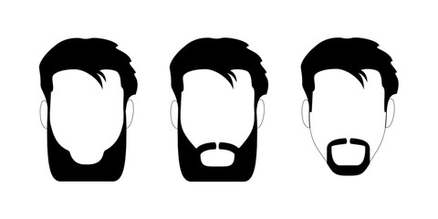 Collection of beards. Men's fashion. Style. Illustration