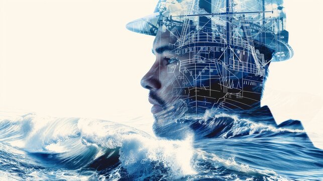 Oil and gas industry worker at an offshore platform.