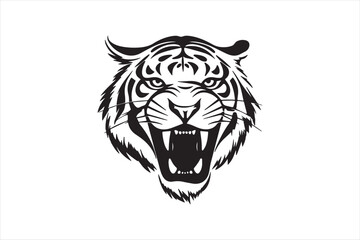 Illustration of wild tiger silhouette vector image