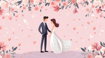bride and groom in dress