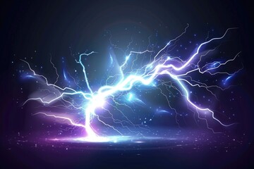 A single lightning bolt strikes through a dark and ominous sky, with no additional context