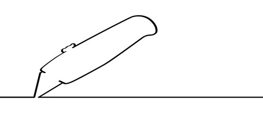 Work knives. Cartoon cutter knife. retractable blade or knife. Paper or cardboard cutter. Work, school tools. Retractable blades concept. Utility knife or jackknife. Line pattern