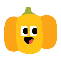 cartoon pumpkin vegetable icon.