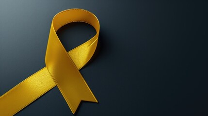 A simple and bold yellow ribbon on a dark surface