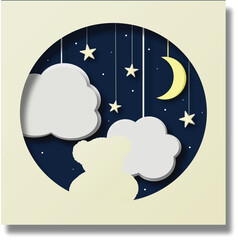 sky with moon and stars