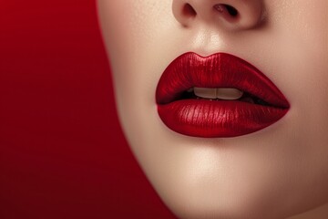 Obraz premium Closeup of Woman's Lips for Beauty and Cosmetics Concept