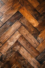 A wooden floor featuring a herringbone pattern, perfect for use in design projects or real estate listings