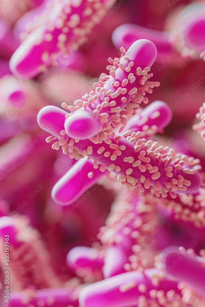 Poster Close-up shot of a bunch of pink flowers