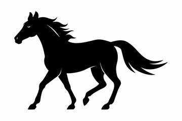 horse silhouette vector illustration white background