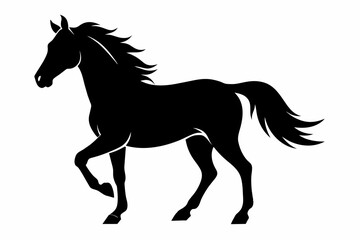 horse silhouette vector illustration white background