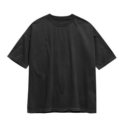 PNG Oversized Stonewashed Black Blank T-shirt Mockup Isolated On Transparent Background