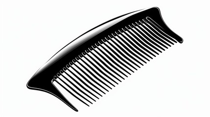A single black comb lying on a white surface