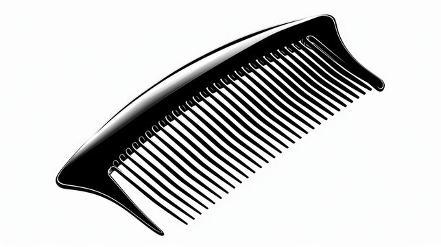 A single black comb lying on a white surface