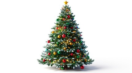 A festive Christmas tree with a shining star on top