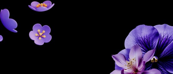 purple crocus flower abstract on black background illustration 