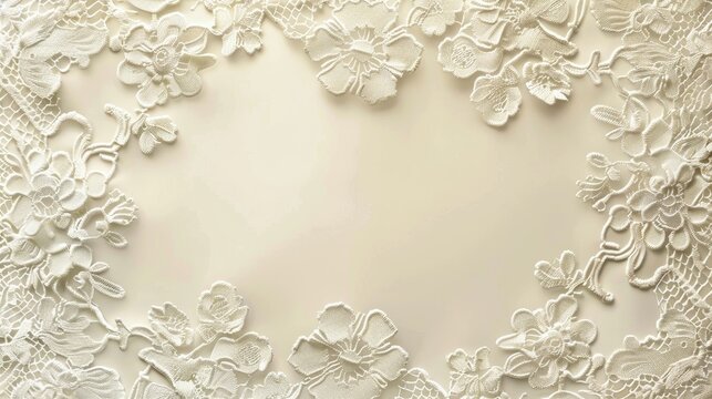 Vintage lace knitted frame for weddings invitations valentines or birthdays