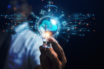 cloud technology concept Global network of metaverse systems exchange of information global...