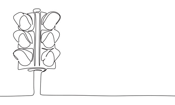 recommend clip art: Light traffic one line continuous. light traffic line art. Hand drawn vector art