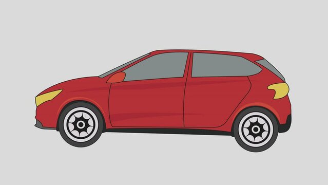 animated super car isolated on a white background	