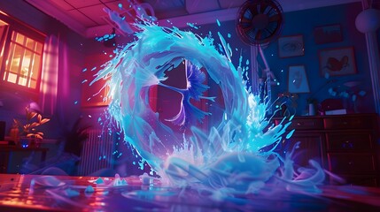 Magical Sprite Dances Amidst Ethereal Tornadoes and Electric Whirlwinds