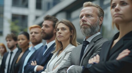 Obraz premium Group of professionals standing together in a row
