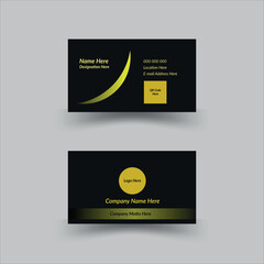 Elegant black and gold business card design.